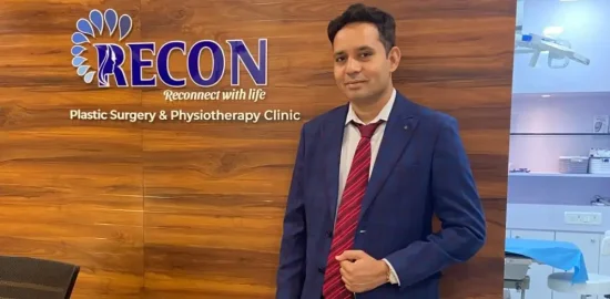 Dr. Vishal Patel at Recon Plastic Surgery & Physiotherapy Clinic.