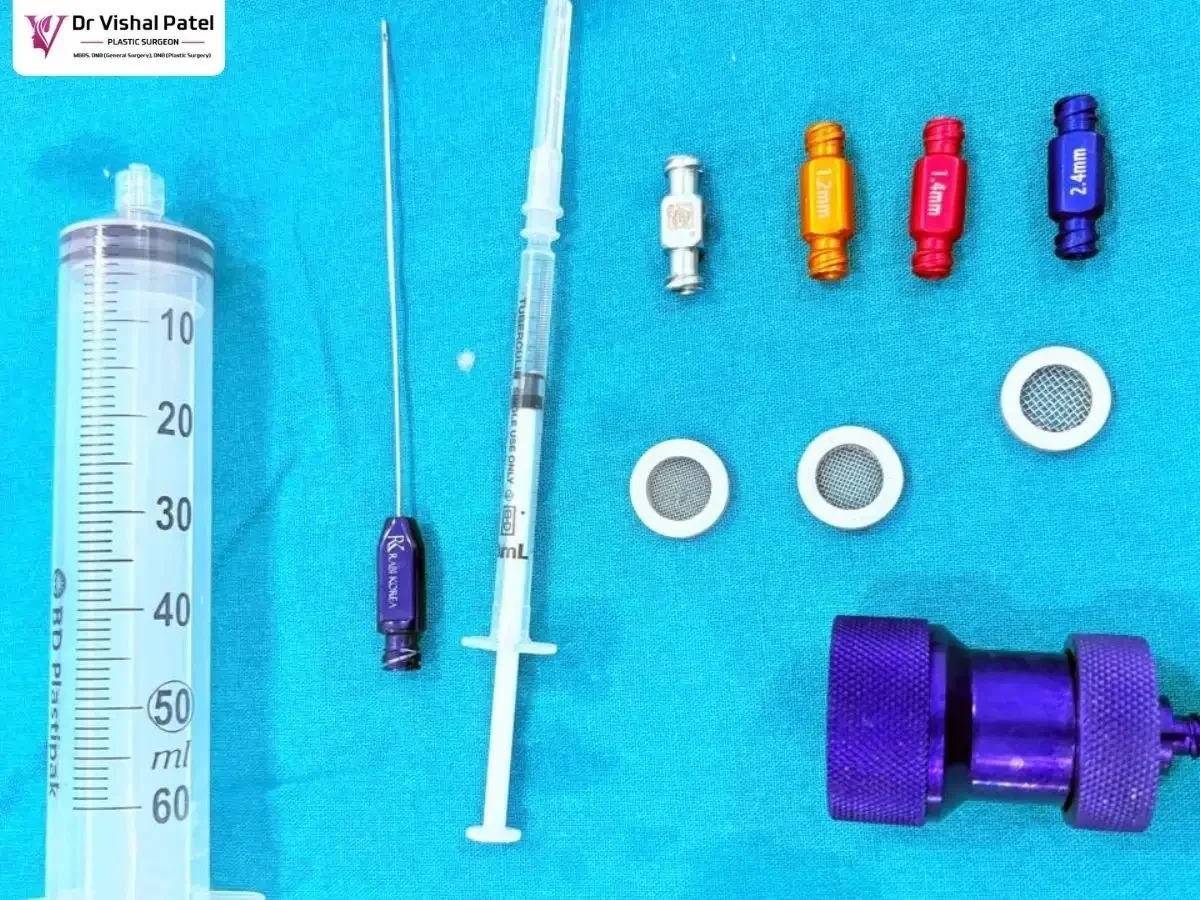 The injections instruments with needles.