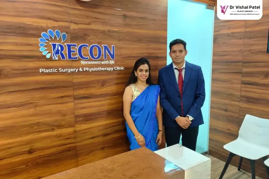 Dr. Vishal Patel with Dr. Aparna at Recon Plastic Surgery & Physiotherapy Clinic