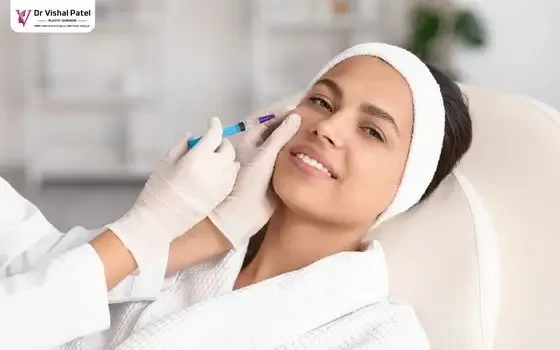 Injecting Fat into Face of women.