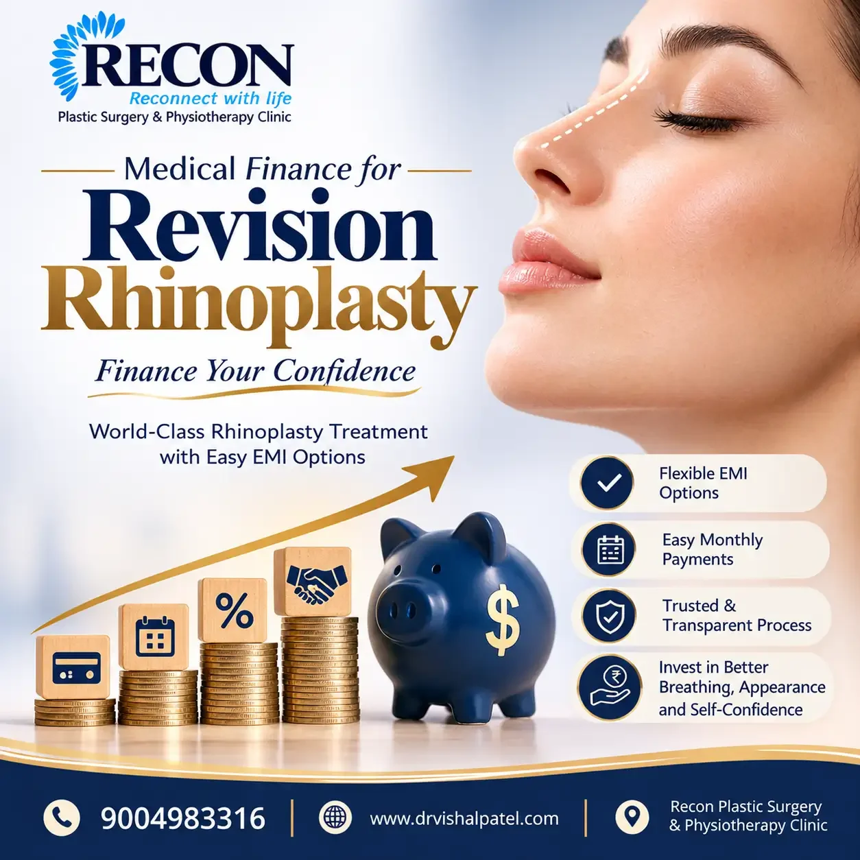 Infographic about Medical Finance on Revision Rhinoplasty in Mumbai.