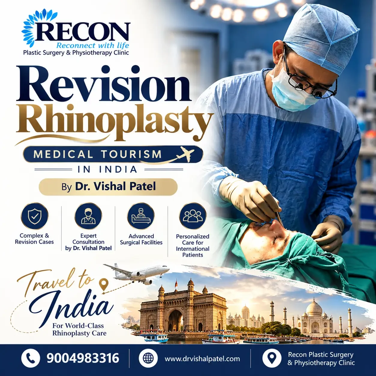 Infographic about Medical Tourism Services for Revision Rhinoplasty in Mumbai.