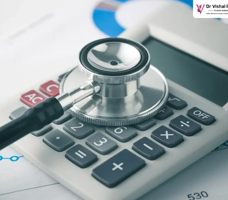 Stethoscope kept on calculator.