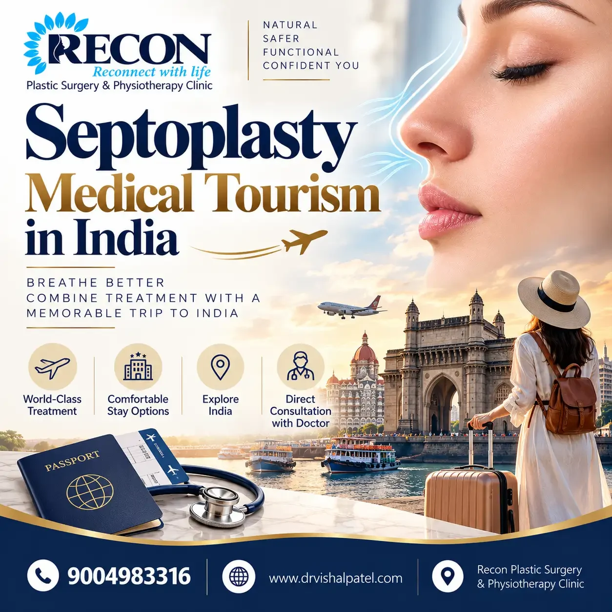 Infographic about Septoplasty Medical Tourism in India.