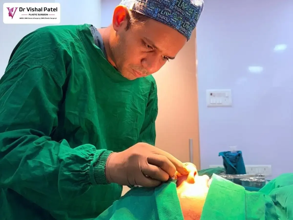 Dr. Vishal Patel performing skin whitening treatment in Mumbai.