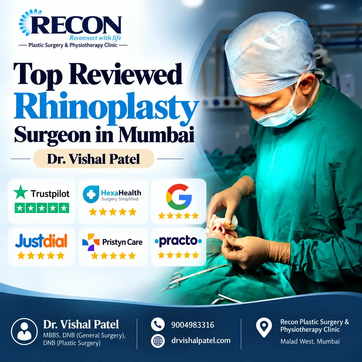 Top Reviewed Rhinoplasty Surgeon in Mumbai - Dr. Vishal Patel
